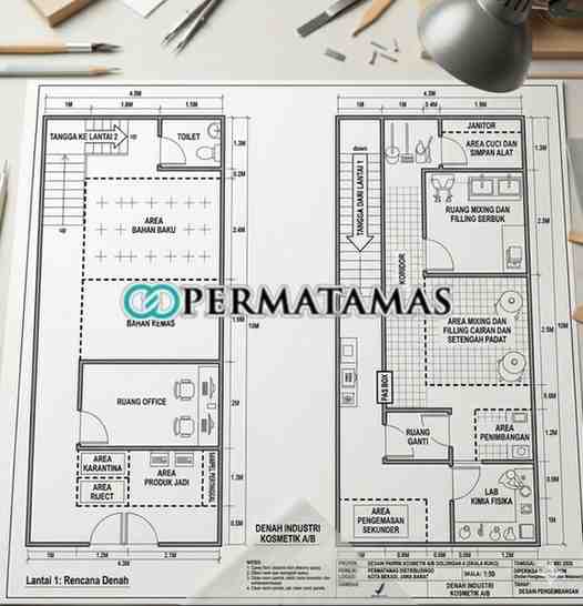 Cara Buat Denah Industri Kosmetik Golongan A/B