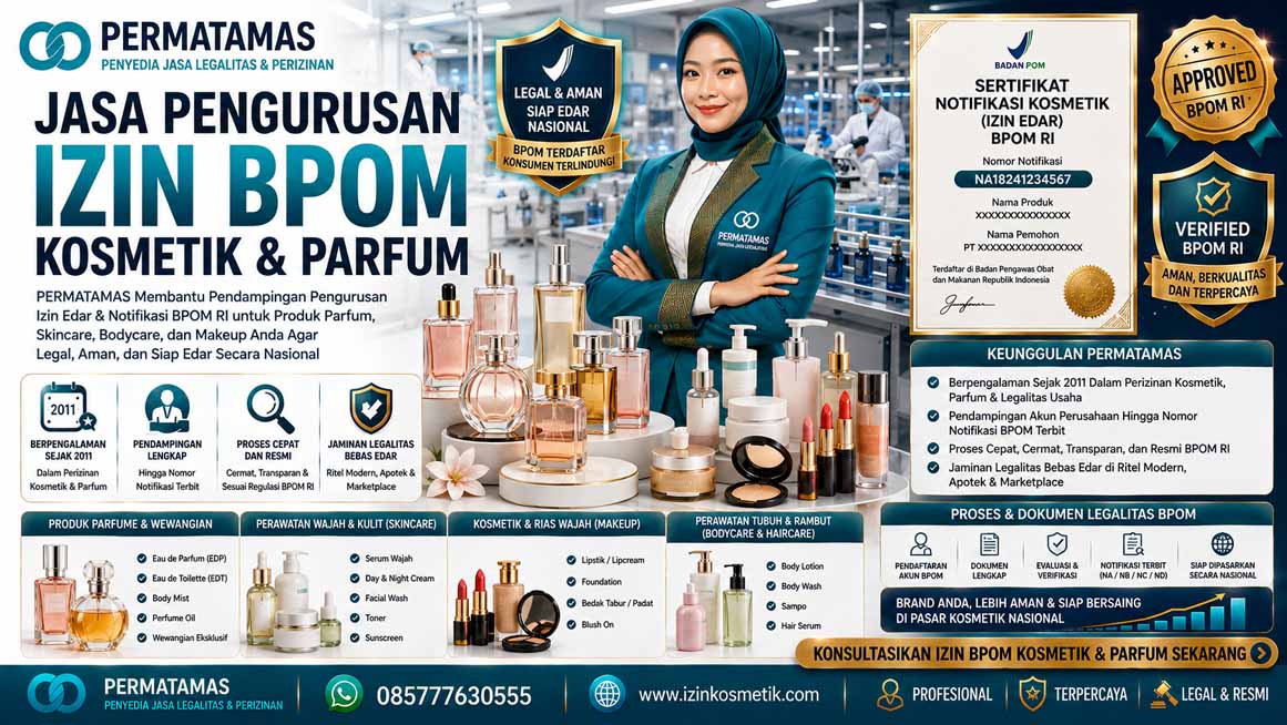 Jasa BPOM Parfum | Pengurusan Izin BPOM Resmi PERMATAMAS